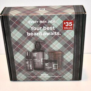 Every Man Jack Sea Salt Beard Kit – Beard & Face Wash, Beard Oil, Beard Butter +
